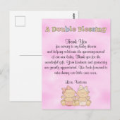 Carte Postale Baby shower Twin Girls (Devant / Derrière)