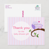 Carte Postale Baby shower Violet Merci (Devant / Derrière)