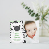 Carte Postale Baby shower Zebra (Debout devant)