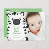 Carte Postale Baby shower Zebra (Devant / Derrière)