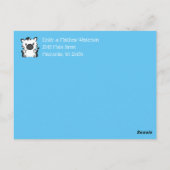 Carte Postale Baby shower Zebra bleu (Dos)