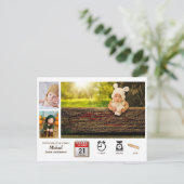 Carte Postale BABY STATS Photo Collage Faire-part Icônes moderne (Debout devant)