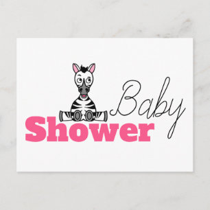 Carte Postale Baby Zebra, Baby shower Invitation