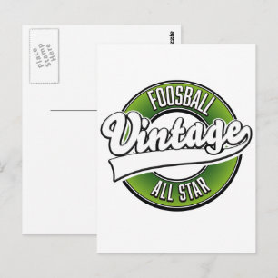 Carte Postale Babyfoot logo vintage toutes étoiles