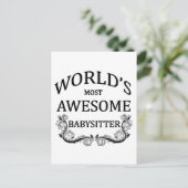 Carte Postale Babysitter la plus géniale du monde (Debout devant)
