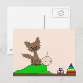 Carte Postale Babysitter - Poivre le chat (Rencontrez les brebis (Devant / Derrière)