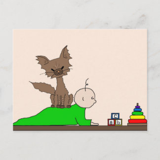 Carte Postale Babysitter - Poivre le chat (Rencontrez les brebis