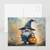 Carte Postale Bac d'Halloween ou Gnome de traitement (Devant / Derrière)