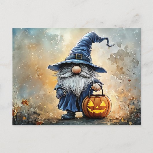 Carte Postale Bac d'Halloween ou Gnome de traitement (Devant)
