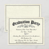 Carte Postale Baccalauréat Invitation style Diplôme (Devant / Derrière)