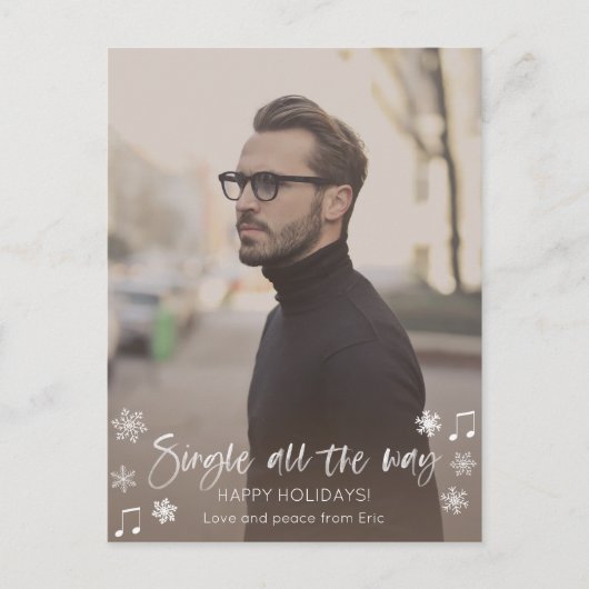 Carte Postale Bachelor Bachelorette Single Happy Holidays Card (Devant)