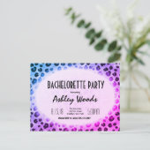 Carte Postale Bachelorette Empreinte de léopard bleu violet (Debout devant)