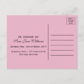 Carte Postale Bachelorette Pink Bunny Girl Invitation (Dos)