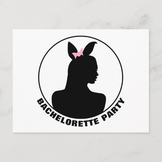 Carte Postale Bachelorette Pink Bunny Girl Invitation (Devant)