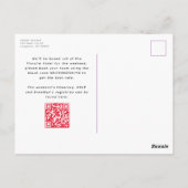 Carte Postale Bachelorette Poster de animal rouge et violet (Dos)