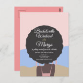 Carte Postale Bachelorette Weekend Beach Fête des mariées Invita (Devant / Derrière)