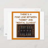 CARTE POSTALE BACKGAMMON (Devant / Derrière)