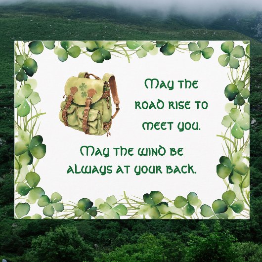 Carte Postale Backpack May the Road Rise Irish Saint Patrick's