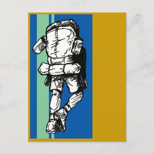 Carte Postale Backpacker (type)-BlueGreen (Devant)