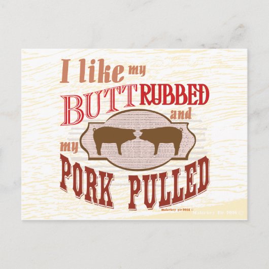 Carte Postale Bacon Butt Porc rouillé pulvérisé (Devant)