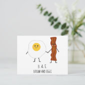 Carte Postale Bacon & Oeufs BAE Cute Kawaii Valentines (Debout devant)