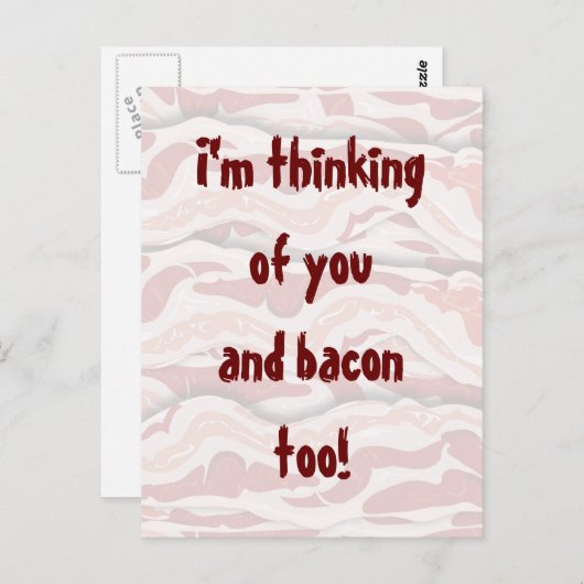 Carte Postale Bacon sur papier (Devant / Derrière)