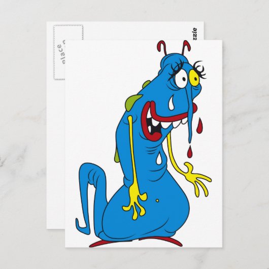 Carte Postale Bactérie bleue (Devant / Derrière)