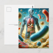 Carte Postale Bactéries probiotiques, biologie, post-croisement (Devant / Derrière)