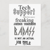 Carte Postale Badass du support technique (Devant)