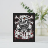 Carte Postale Badass Skeleton Bulldog Gothic (Debout devant)