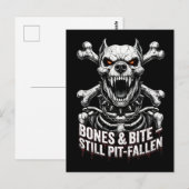 Carte Postale Badass Skeleton Bulldog Gothic Skull (Devant / Derrière)