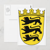 Carte Postale Bade-Wurtemberg (Allemagne) Armoiries (Devant / Derrière)