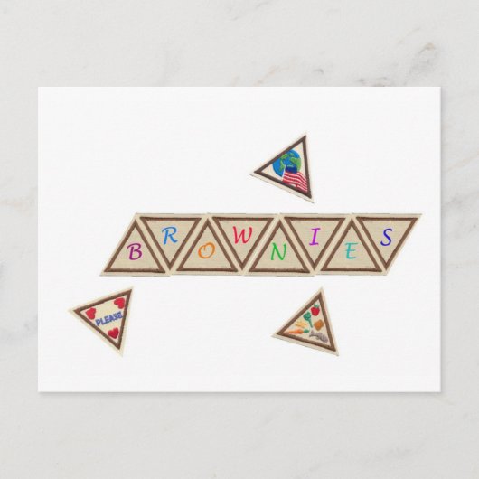 Carte Postale Badge Brownie (Devant)