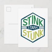 Carte Postale Badge Ça Pue Ça Pua (Devant / Derrière)