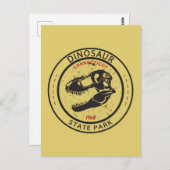 Carte Postale Badge Connecticut du Parc d'État de Dinosaur (Devant / Derrière)