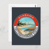 Carte Postale Badge d'art de voyage de l'Alabama (Devant / Derrière)