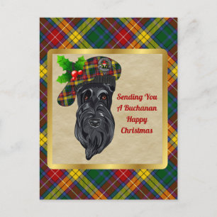 Carte Postale Badge de clan Buchanan & Noël Tartan