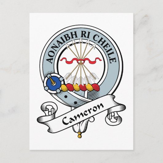 Carte Postale Badge de clan Cameron (Devant)