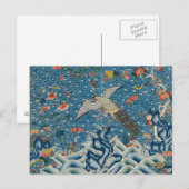 Carte Postale Badge de classement de la dynastie Qing avec paon (Devant / Derrière)