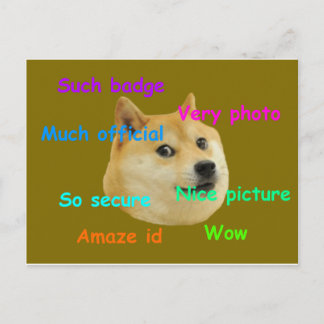 Carte Postale badge de doge