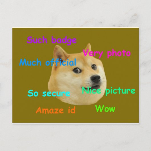 Carte Postale badge de doge (Devant)