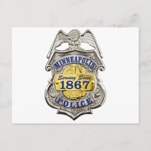Carte Postale Badge de police Minneapolis Minnesota