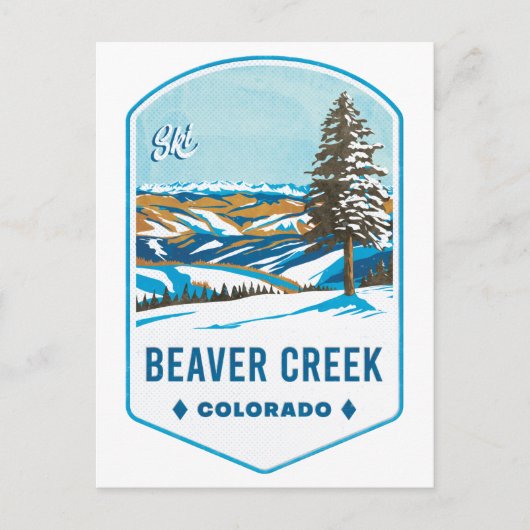 Carte Postale Badge de ski Beaver Creek Colorado (Devant)