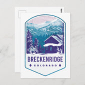 Carte Postale Badge de ski Breckenridge Colorado (Devant / Derrière)
