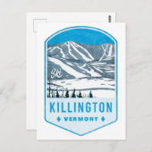 Carte Postale Badge de ski de Killington (Devant / Derrière)