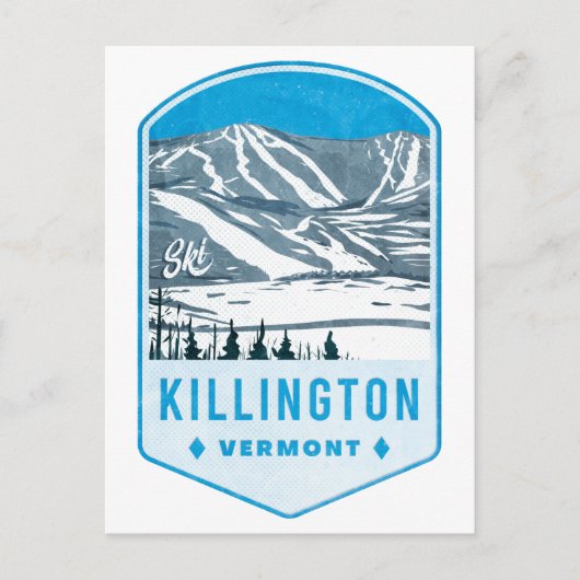 Carte Postale Badge de ski de Killington (Devant)