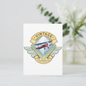 Carte Postale badge de vol de style vintage (Debout devant)