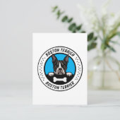 Carte Postale Badge d'illustration de Boston Terrier Peeking (Debout devant)