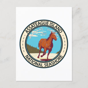 Carte Postale Badge du littoral national de l'île Assateague