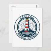 Carte Postale Badge du Massachusetts de Cape Cod National Seasho (Devant / Derrière)